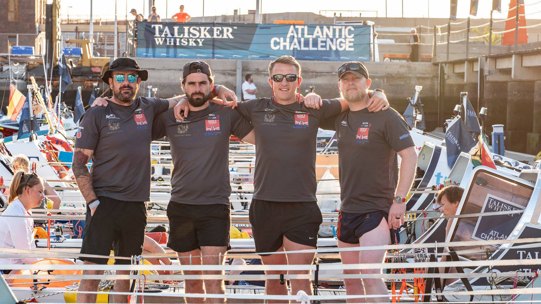 The Row4Victory Team: L-R Fraser Mowlem, Will Quarmby, Duncan Roy & Glyn Sadler